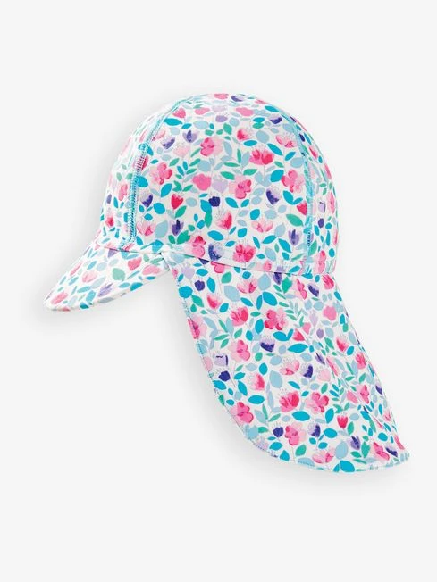 Jojo Maman Bebe JoJo Maman Bébé Blue Kids' Meadow Floral Flap Sun Protection Hat 3 Jojo Maman Bebe JoJo Maman Bébé Blue Kids' Meadow Floral Flap Sun Protection Hat