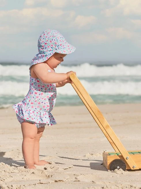 Jojo Maman Bebe JoJo Maman Bébé Blue Kids' Meadow Floral Flap Sun Protection Hat 6 Jojo Maman Bebe JoJo Maman Bébé Blue Kids' Meadow Floral Flap Sun Protection Hat - Image 4