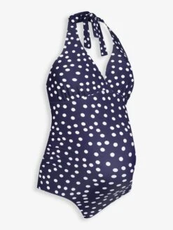 Jojo Maman Bebe JoJo Maman Bébé Navy/White Spot Halterneck Maternity Swimsuit -Jojo Maman Bebe 150284s4