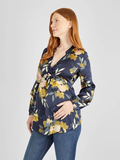 Jojo Maman Bebe JoJo Maman Bébé Navy Oriental Maternity Blouse 3 Jojo Maman Bebe JoJo Maman Bébé Navy Oriental Maternity Blouse