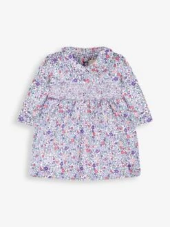 Jojo Maman Bebe JoJo Maman Bébé Cream Ditsy Floral Smocked Peter Pan Dress