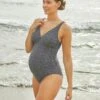 Jojo Maman Bebe JoJo Maman Bébé Black/White Spot V-Neck Maternity Swimsuit -Jojo Maman Bebe 157299s