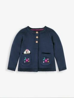 Jojo Maman Bebe JoJo Maman Bébé Mustard Guinea Pig & Cat With Pet In Pocket Cardigan