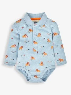Jojo Maman Bebe JoJo Maman Bébé Blue Lion Print Polo Shirt Body