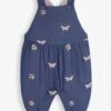 Jojo Maman Bebe JoJo Maman Bébé Chambray Butterfly Embroidered Dungarees -Jojo Maman Bebe 168545s