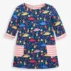 Jojo Maman Bebe JoJo Maman Bébé Navy Girls Sweet Dinosaur Print A-Line Dress -Jojo Maman Bebe 174295s