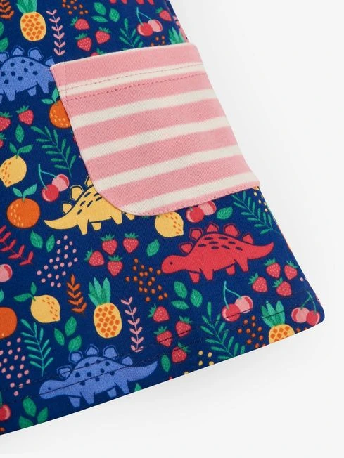 Jojo Maman Bebe JoJo Maman Bébé Navy Girls Sweet Dinosaur Print A-Line Dress 4 Jojo Maman Bebe JoJo Maman Bébé Navy Girls Sweet Dinosaur Print A-Line Dress - Image 2