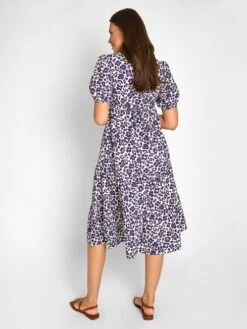 Jojo Maman Bebe JoJo Maman Bébé Navy Animal Print Tiered Maternity Midi Shirt Dress -Jojo Maman Bebe 176061s3