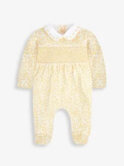 Jojo Maman Bebe JoJo Maman Bébé Yellow Pretty Smocked Sleepsuit -Jojo Maman Bebe 176748s4