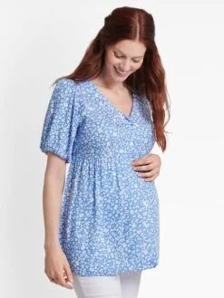 Jojo Maman Bebe JoJo Maman Bébé Blue Ditsy Print Maternity Blouse -Jojo Maman Bebe 178022s3