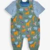 Jojo Maman Bebe JoJo Maman Bébé Khaki 2-Piece Safari Print Dungarees & Top Set -Jojo Maman Bebe 178956s