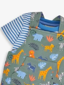 Jojo Maman Bebe JoJo Maman Bébé Khaki 2-Piece Safari Print Dungarees & Top Set -Jojo Maman Bebe 178956s3