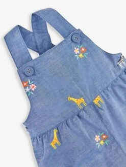 Jojo Maman Bebe JoJo Maman Bébé Chambray Giraffe Embroidered Dungarees -Jojo Maman Bebe 179938s2