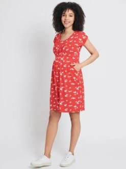 Jojo Maman Bebe JoJo Maman Bébé Red Floral Maternity & Nursing Tunic Dress