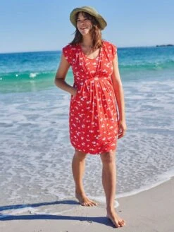 Jojo Maman Bebe JoJo Maman Bébé Red Floral Maternity & Nursing Tunic Dress -Jojo Maman Bebe 179959s6