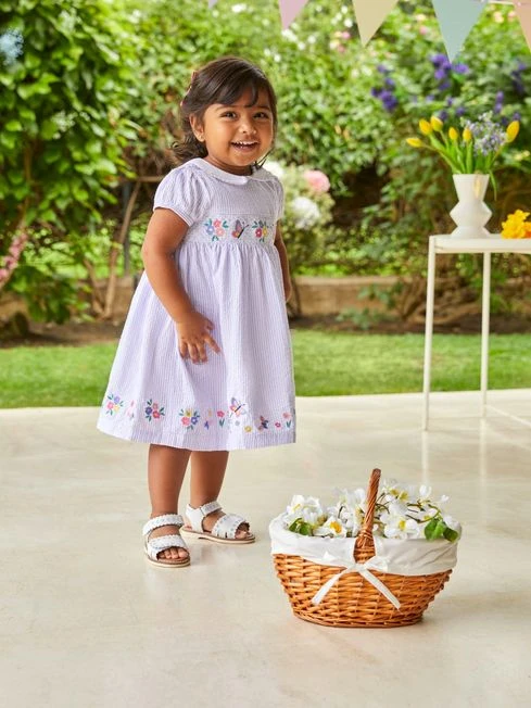 Jojo Maman Bebe JoJo Maman Bébé Lilac Butterfly Appliqué Smocked Dress 4 Jojo Maman Bebe JoJo Maman Bébé Lilac Butterfly Appliqué Smocked Dress - Image 2