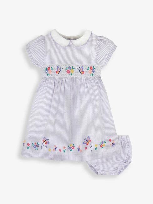 Jojo Maman Bebe JoJo Maman Bébé Lilac Butterfly Appliqué Smocked Dress 5 Jojo Maman Bebe JoJo Maman Bébé Lilac Butterfly Appliqué Smocked Dress - Image 3