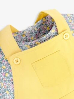 Jojo Maman Bebe JoJo Maman Bébé Yellow 2-Piece Duck Appliqué Dungaree Dress & Top Set -Jojo Maman Bebe 186595s3
