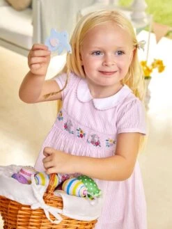 Jojo Maman Bebe JoJo Maman Bébé Pink Mouse Embroidered Smocked Dress -Jojo Maman Bebe 189666s2