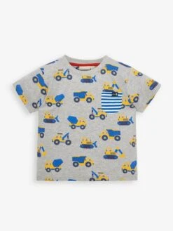 Jojo Maman Bebe JoJo Maman Bébé Marl Grey Boys Construction Print T-Shirt