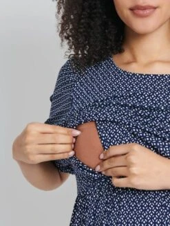 Jojo Maman Bebe JoJo Maman Bébé Navy Batik Print Maternity & Nursing Dress -Jojo Maman Bebe 241831s4