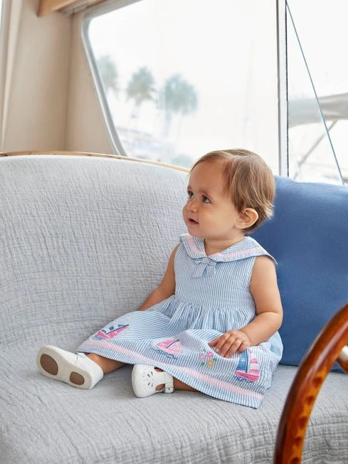 Jojo Maman Bebe JoJo Maman Bébé Blue Sailboat Baby Dress With Knickers 4 Jojo Maman Bebe JoJo Maman Bébé Blue Sailboat Baby Dress With Knickers - Image 2