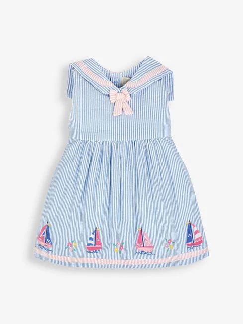 Jojo Maman Bebe JoJo Maman Bébé Blue Sailboat Baby Dress With Knickers 6 Jojo Maman Bebe JoJo Maman Bébé Blue Sailboat Baby Dress With Knickers - Image 4