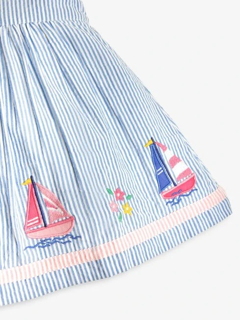Jojo Maman Bebe JoJo Maman Bébé Blue Sailboat Baby Dress With Knickers 9 Jojo Maman Bebe JoJo Maman Bébé Blue Sailboat Baby Dress With Knickers - Image 7
