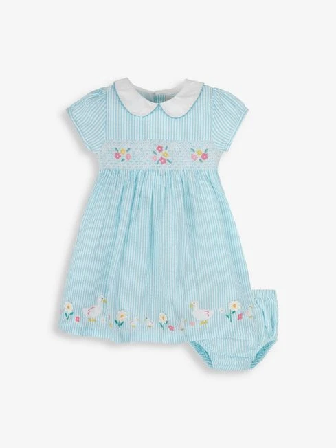 Jojo Maman Bebe JoJo Maman Bébé Duck Egg Duck Appliqué Smocked Dress 4 Jojo Maman Bebe JoJo Maman Bébé Duck Egg Duck Appliqué Smocked Dress - Image 2