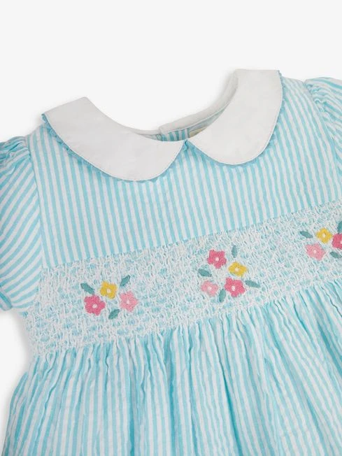 Jojo Maman Bebe JoJo Maman Bébé Duck Egg Duck Appliqué Smocked Dress 6 Jojo Maman Bebe JoJo Maman Bébé Duck Egg Duck Appliqué Smocked Dress - Image 4