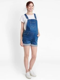 Jojo Maman Bebe JoJo Maman Bébé Mid Wash Short Maternity Dungarees -Jojo Maman Bebe 309565s5