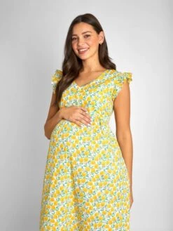 Jojo Maman Bebe JoJo Maman Bébé Yellow Lemon Print Maternity Midi Dress -Jojo Maman Bebe 310204s6