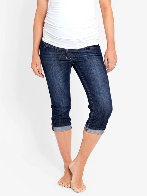 Jojo Maman Bebe JoJo Maman Bébé Indigo Mid Wash Cropped Maternity Turn-Ups 3 Jojo Maman Bebe JoJo Maman Bébé Indigo Mid Wash Cropped Maternity Turn-Ups