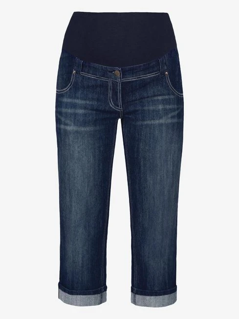 Jojo Maman Bebe JoJo Maman Bébé Indigo Mid Wash Cropped Maternity Turn-Ups 6 Jojo Maman Bebe JoJo Maman Bébé Indigo Mid Wash Cropped Maternity Turn-Ups - Image 4