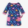 Jojo Maman Bebe JoJo Maman Bébé Navy Dino & Bird Print A-Line Dress -Jojo Maman Bebe 317555s
