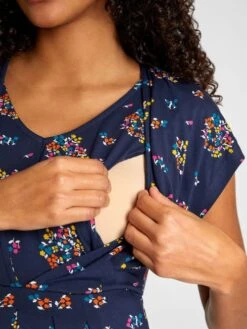 Jojo Maman Bebe JoJo Maman Bébé Navy Floral Pleated Maternity & Nursing Tunic Dress -Jojo Maman Bebe 319514s4