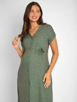 Jojo Maman Bebe JoJo Maman Bébé Khaki Spot Maternity Midi Dress -Jojo Maman Bebe 320612s3