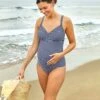 Jojo Maman Bebe JoJo Maman Bébé Navy White Stripe Navy/White Stripe Maternity Swimsuit