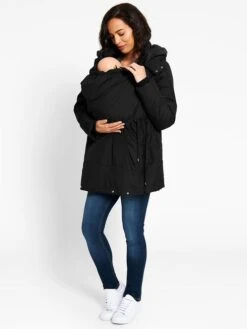 Jojo Maman Bebe JoJo Maman Bébé Black 3-in-1 Padded Maternity Parka