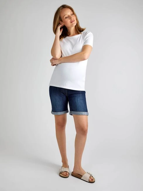 Jojo Maman Bebe JoJo Maman Bébé Indigo Mid Wash Denim Maternity Shorts 3 Jojo Maman Bebe JoJo Maman Bébé Indigo Mid Wash Denim Maternity Shorts