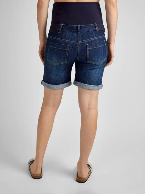 Jojo Maman Bebe JoJo Maman Bébé Indigo Mid Wash Denim Maternity Shorts 6 Jojo Maman Bebe JoJo Maman Bébé Indigo Mid Wash Denim Maternity Shorts - Image 4