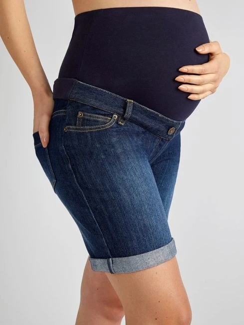 Jojo Maman Bebe JoJo Maman Bébé Indigo Mid Wash Denim Maternity Shorts 7 Jojo Maman Bebe JoJo Maman Bébé Indigo Mid Wash Denim Maternity Shorts - Image 5