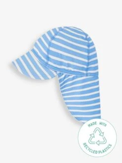 Jojo Maman Bebe JoJo Maman Bébé Cornflower Kids' Cornflower Stripe Flap Sun Protection Hat -Jojo Maman Bebe 337238s3