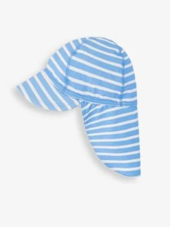 Jojo Maman Bebe JoJo Maman Bébé Cornflower Kids' Cornflower Stripe Flap Sun Protection Hat -Jojo Maman Bebe 337238s4