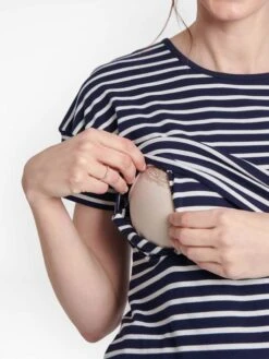 Jojo Maman Bebe JoJo Maman Bébé Navy Stripe Maternity & Nursing Short Pyjama Set -Jojo Maman Bebe 340185s2