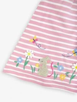 Jojo Maman Bebe JoJo Maman Bébé Pink Stripe Mouse Appliqué Dress -Jojo Maman Bebe 345019s3
