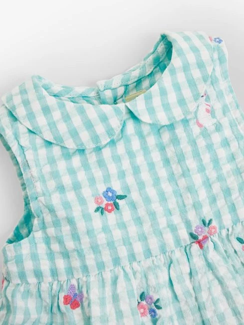 Jojo Maman Bebe JoJo Maman Bébé Duck Egg Embroidered Baby Dress With Knickers 4 Jojo Maman Bebe JoJo Maman Bébé Duck Egg Embroidered Baby Dress With Knickers - Image 2