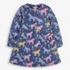 Jojo Maman Bebe JoJo Maman Bébé Navy Unicorn Print Button Front Dress