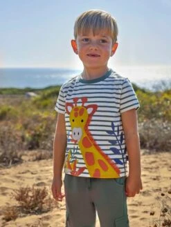 Jojo Maman Bebe JoJo Maman Bébé Khaki Giraffe Appliqué T-Shirt