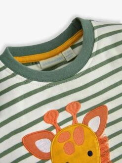 Jojo Maman Bebe JoJo Maman Bébé Khaki Giraffe Appliqué T-Shirt -Jojo Maman Bebe 360557s4